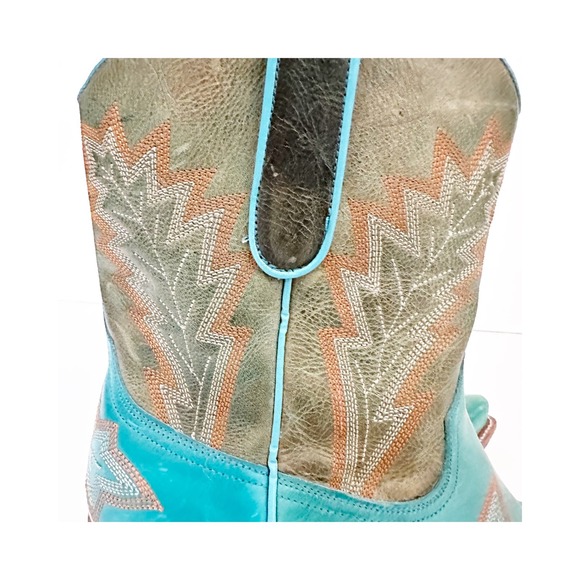 Frye Teal and Brown Ankle Boots - Picture 7 of 12